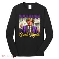 Funny Mardi Gras Donald Trump American Flag Long Sleeve Shirt thumb 0