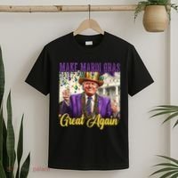 Funny Mardi Gras Donald Trump American Flag T-Shirt thumb 2