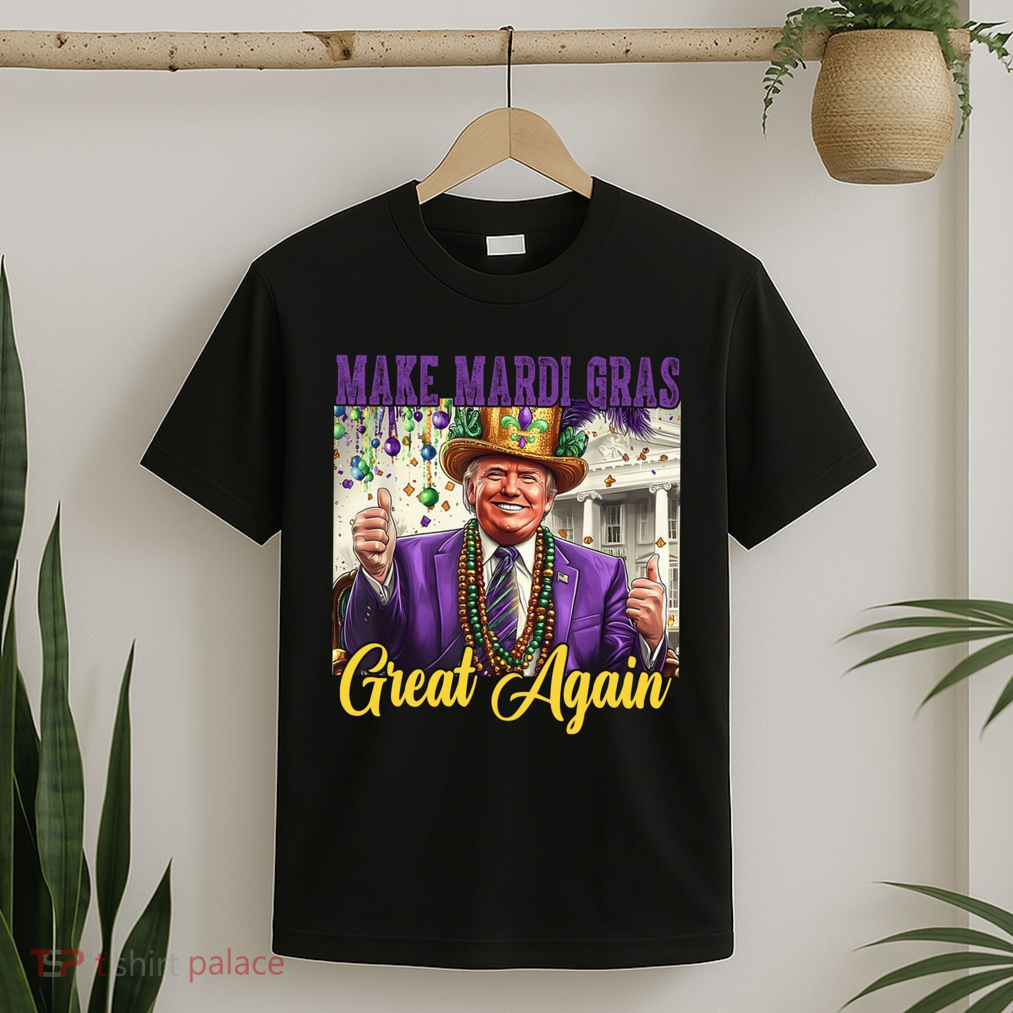 Funny Mardi Gras Donald Trump American Flag T-Shirt