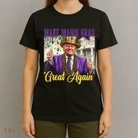 Funny Mardi Gras Donald Trump American Flag T-Shirt thumb 4