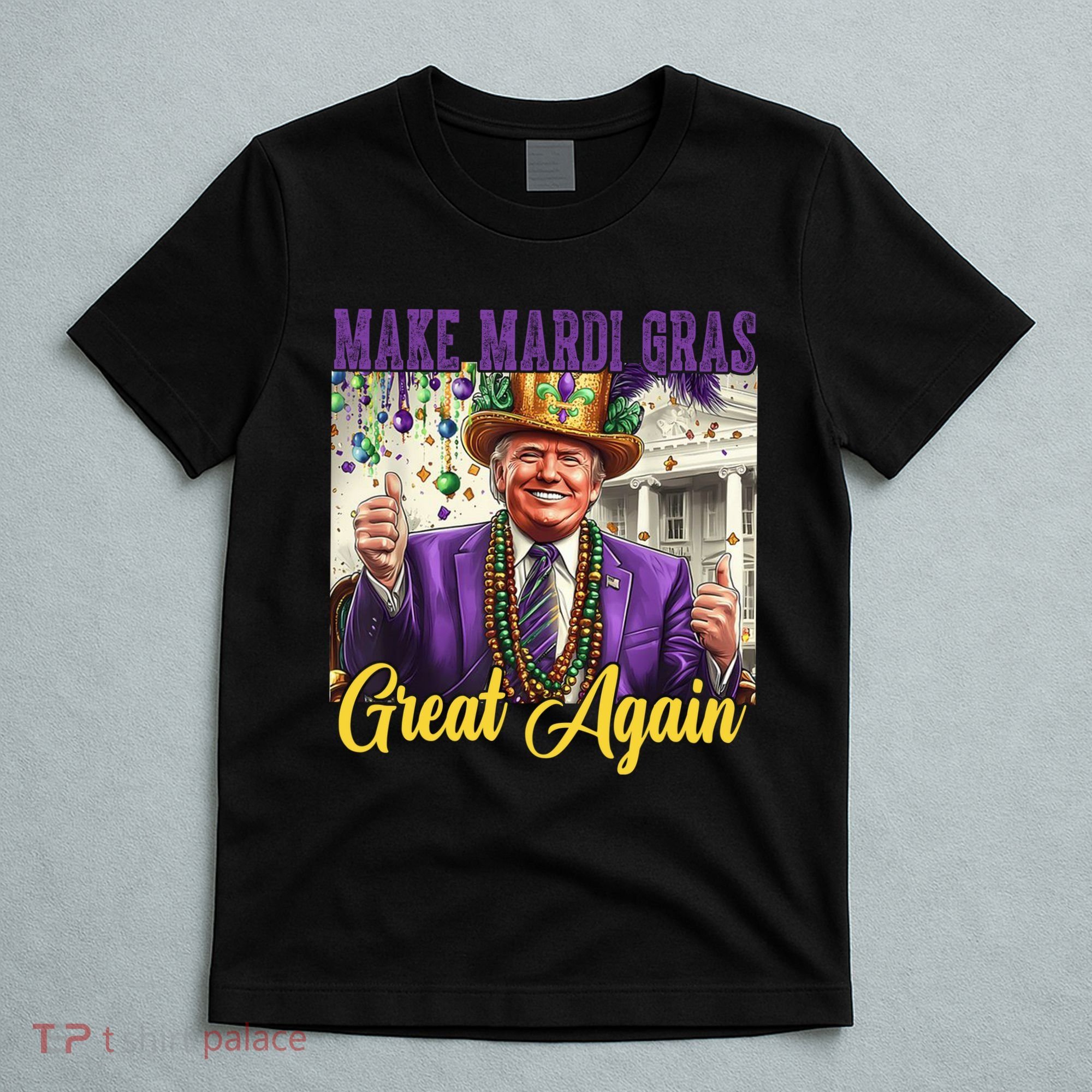 Funny Mardi Gras Donald Trump American Flag T-Shirt