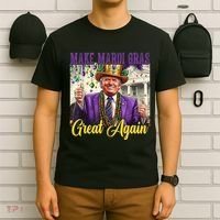 Funny Mardi Gras Donald Trump American Flag T-Shirt thumb 6