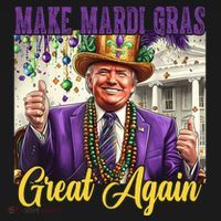 Funny Mardi Gras Donald Trump American Flag T-Shirt thumb 7