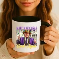 Funny Mardi Gras Donald Trump American Flag Coffee Mug thumb 3