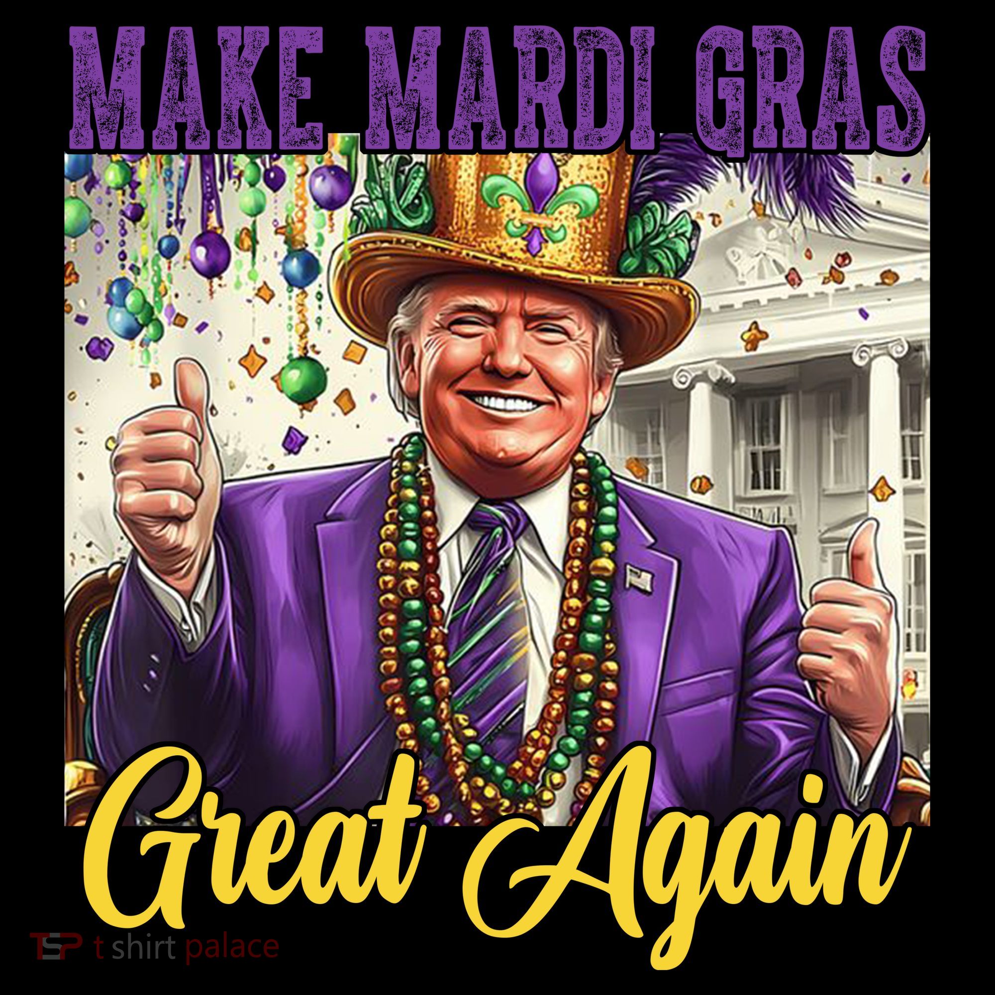 Funny Mardi Gras Donald Trump American Flag Coffee Mug