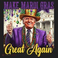 Funny Mardi Gras Donald Trump American Flag Beanie thumb 2