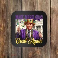 Funny Mardi Gras Donald Trump American Flag Coaster thumb 0