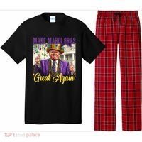 Funny Mardi Gras Donald Trump American Flag Pajama Set thumb 0