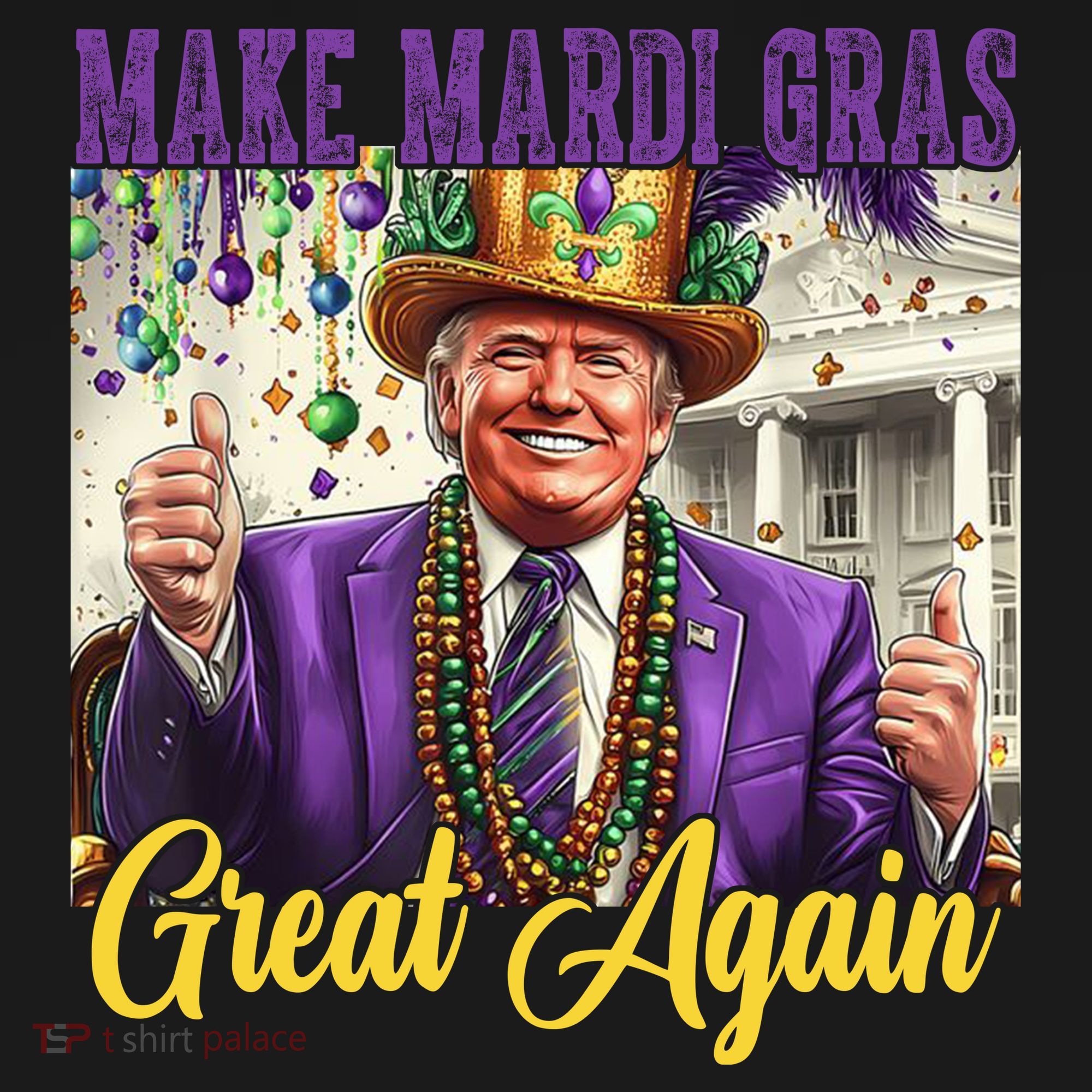 Funny Mardi Gras Donald Trump American Flag Women's Hoodie