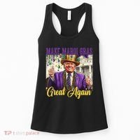 Funny Mardi Gras Donald Trump American Flag Women's Tank Top thumb 0