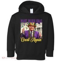 Funny Mardi Gras Donald Trump American Flag Toddler Hoodie thumb 0