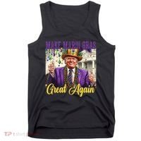 Funny Mardi Gras Donald Trump American Flag Tank Top thumb 0