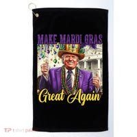 Funny Mardi Gras Donald Trump American Flag Golf Towel thumb 0