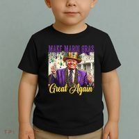Funny Mardi Gras Donald Trump American Flag Toddler T-Shirt thumb 2