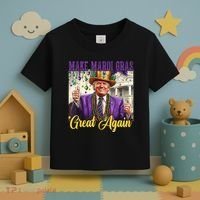 Funny Mardi Gras Donald Trump American Flag Toddler T-Shirt thumb 3