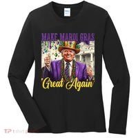 Funny Mardi Gras Donald Trump American Flag Women's Long Sleeve Shirt thumb 0