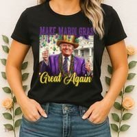 Funny Mardi Gras Donald Trump American Flag Women's T-Shirt thumb 2