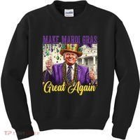 Funny Mardi Gras Donald Trump American Flag Kids Sweatshirt thumb 0
