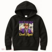 Funny Mardi Gras Donald Trump American Flag Kids Hoodie thumb 0