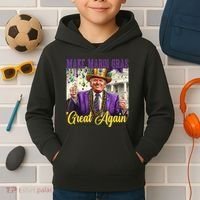 Funny Mardi Gras Donald Trump American Flag Kids Hoodie thumb 2