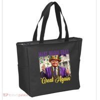 Funny Mardi Gras Donald Trump American Flag Tote Bag thumb 2