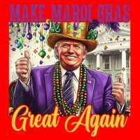 Funny Mardi Gras Donald Trump American Flag Santa Hat thumb 1