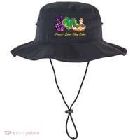 Funny Mardi Gras Peace Love King Cake Bucket Hat thumb 0