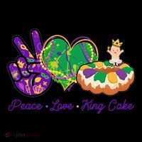 Funny Mardi Gras Peace Love King Cake Coffee Mug thumb 5