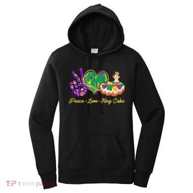 Funny Mardi Gras Peace Love King Cake Women's Hoodie