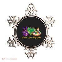 Funny Mardi Gras Peace Love King Cake Ornament thumb 0
