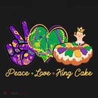 Funny Mardi Gras Peace Love King Cake Visor thumb 3