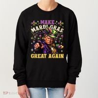 Funny Mardi Gras Donald Trump Mardi Gras American Flag Women's Sweatshirt thumb 0