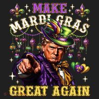 Funny Mardi Gras Donald Trump Mardi Gras American Flag Beanie thumb 2