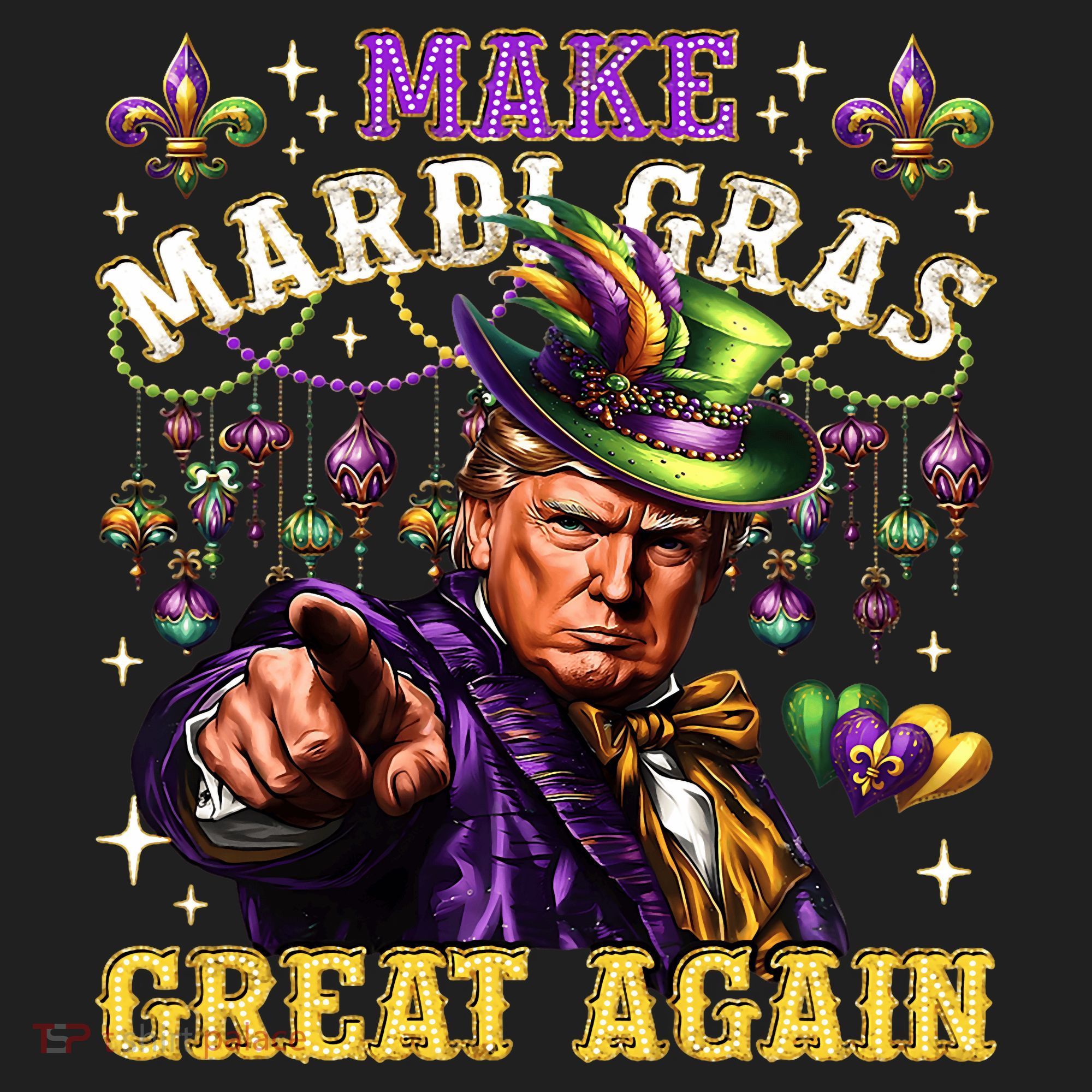 Funny Mardi Gras Donald Trump Mardi Gras American Flag Beanie