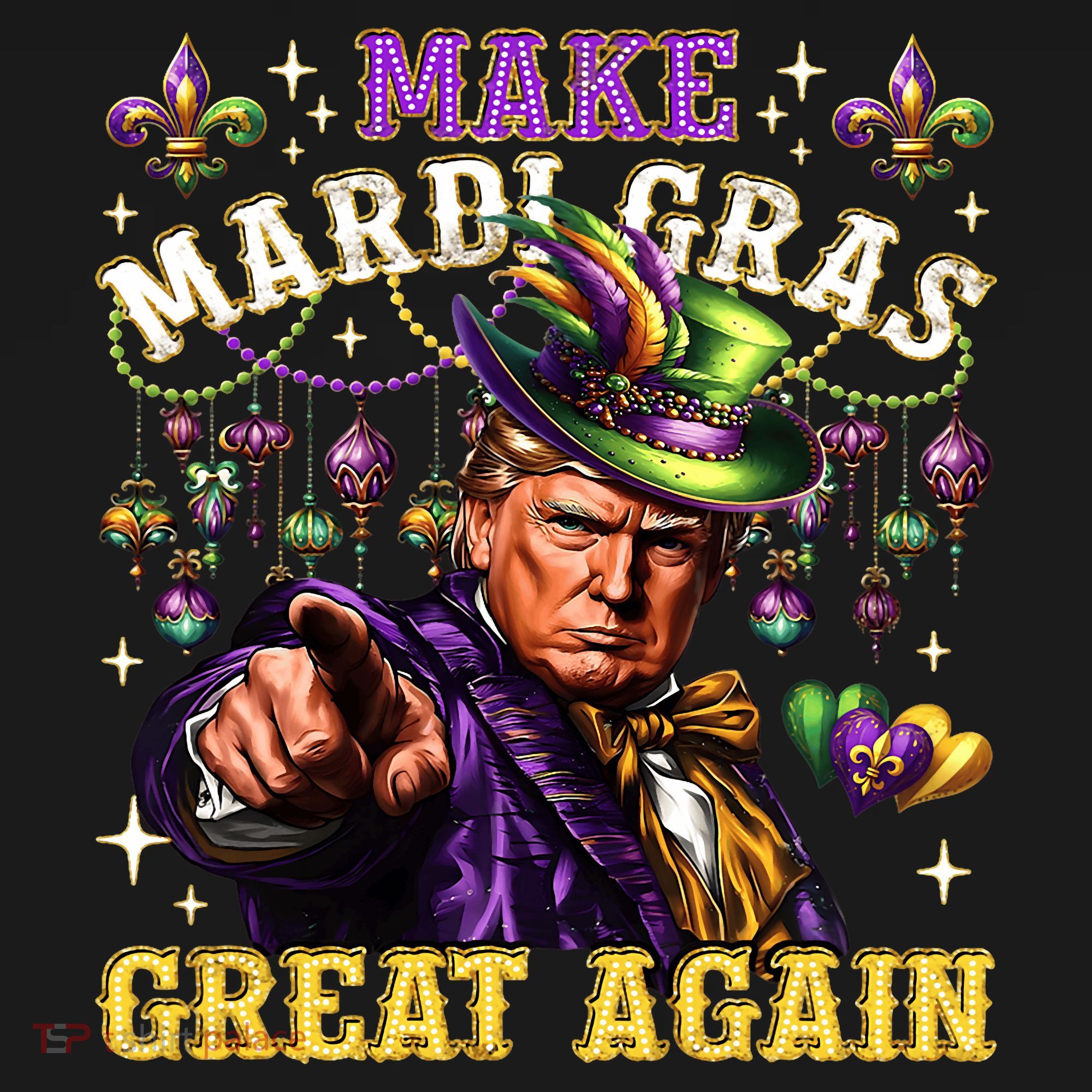 Funny Mardi Gras Donald Trump Mardi Gras American Flag Women's Hoodie