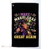 Funny Mardi Gras Donald Trump Mardi Gras American Flag Golf Towel thumb 0