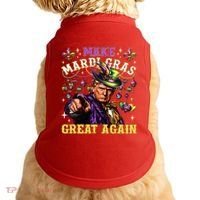 Funny Mardi Gras Donald Trump Mardi Gras American Flag Doggie Tank thumb 0