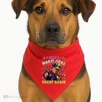 Funny Mardi Gras Donald Trump Mardi Gras American Flag USA-Made Doggie Bandana thumb 1