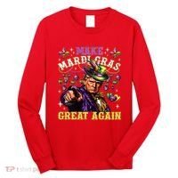Funny Mardi Gras Donald Trump Mardi Gras American Flag Long Sleeve Shirt thumb 0