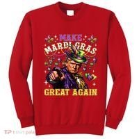 Funny Mardi Gras Donald Trump Mardi Gras American Flag Sweatshirt thumb 0