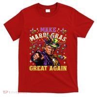 Funny Mardi Gras Donald Trump Mardi Gras American Flag T-Shirt thumb 0