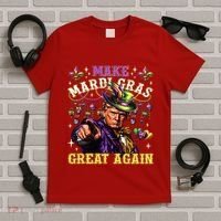 Funny Mardi Gras Donald Trump Mardi Gras American Flag T-Shirt thumb 5