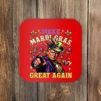 Funny Mardi Gras Donald Trump Mardi Gras American Flag Coaster thumb 0