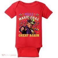 Funny Mardi Gras Donald Trump Mardi Gras American Flag Baby Bodysuit thumb 0