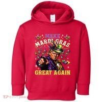 Funny Mardi Gras Donald Trump Mardi Gras American Flag Toddler Hoodie thumb 0