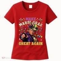 Funny Mardi Gras Donald Trump Mardi Gras American Flag Women's T-Shirt thumb 0