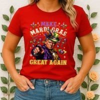 Funny Mardi Gras Donald Trump Mardi Gras American Flag Women's T-Shirt thumb 2