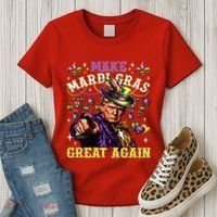 Funny Mardi Gras Donald Trump Mardi Gras American Flag Women's T-Shirt thumb 3