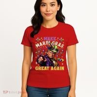 Funny Mardi Gras Donald Trump Mardi Gras American Flag Women's T-Shirt thumb 4