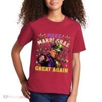 Funny Mardi Gras Donald Trump Mardi Gras American Flag Kids T-Shirt thumb 2